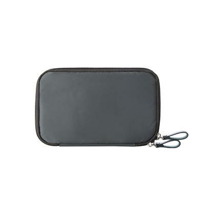 Små casual clutch tegnebøger nylon dobbelt lynlås rejse mænd pas id-kort holder organizer: Grå størrelse l