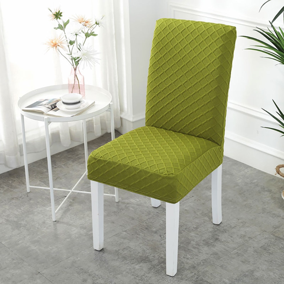 Housse de chaise élastique en tissu à Double couche | Couvre-chaise extensible pour la cuisine/mariage, housse de chaise en Spandex avec dossier pour salle à manger