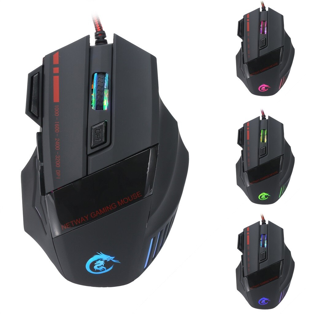 HXSJ Ergonomic Multicolor Backlight One-Handed Game Keyboard Mouse Set 5500DPI Gamer Gaming Mouse and Keyboard Kit For Home