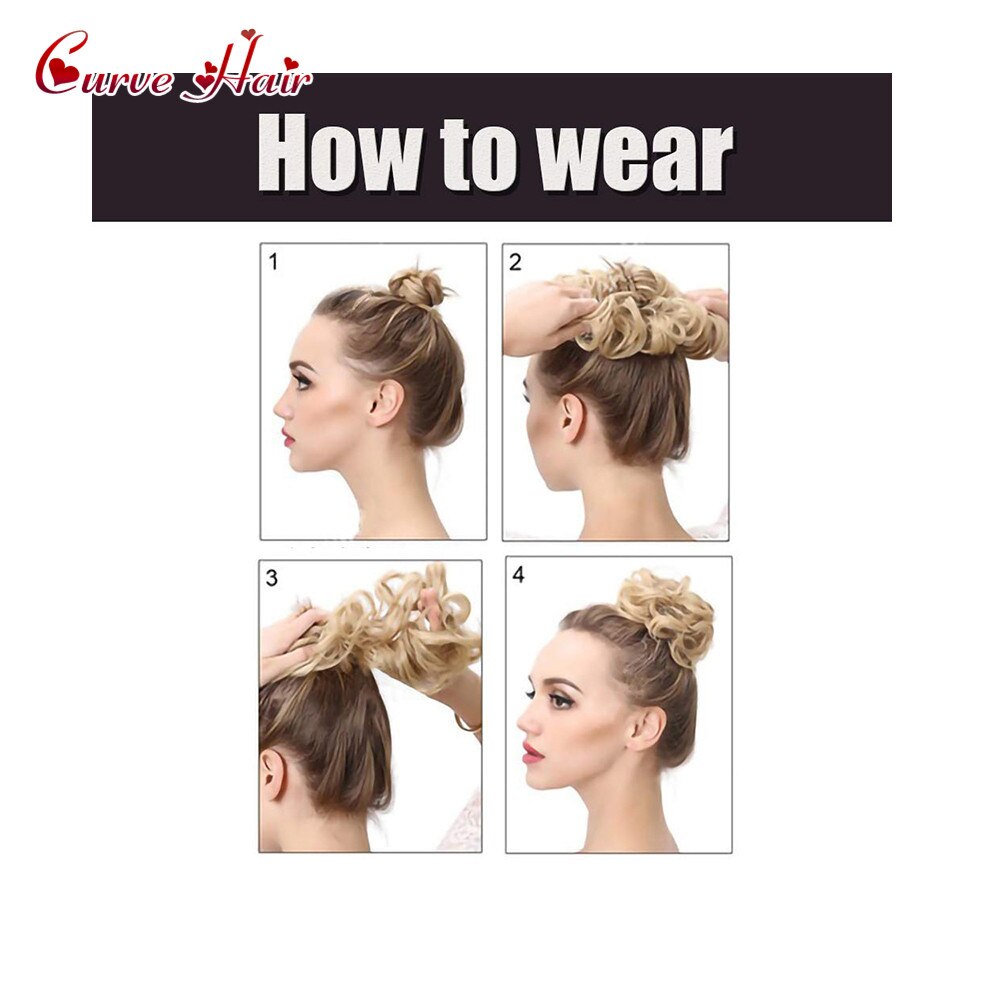 Chignon-peluca rizada de fibra sintética para niña y mujer, Potnytail, moño para el pelo, varios colores