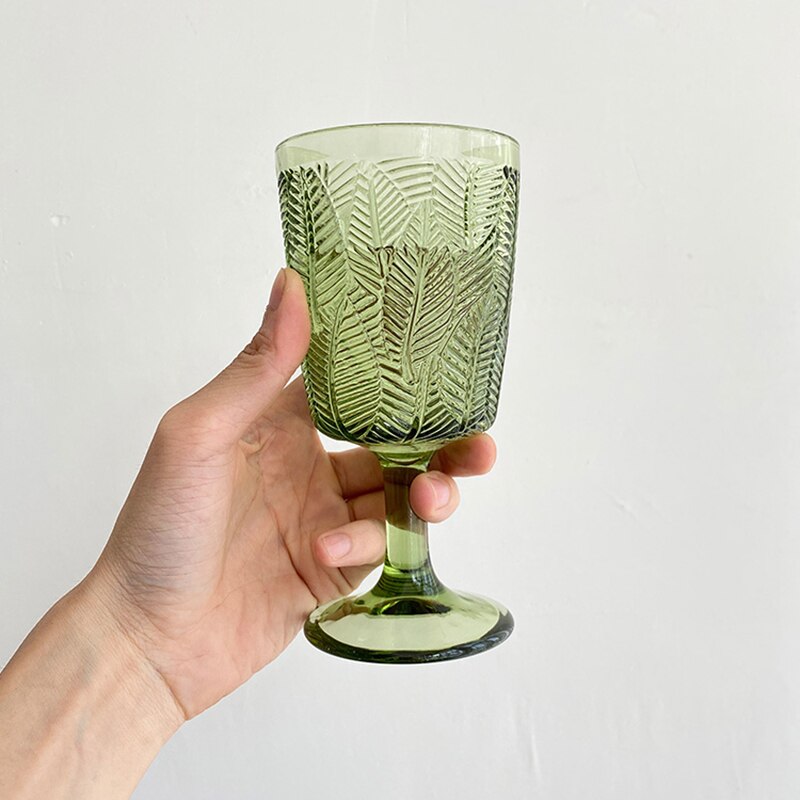300ml retro vinglas kopper rav lettelse blade drikker frugtsaft bryllupsfest champagne kop vinglas bæger