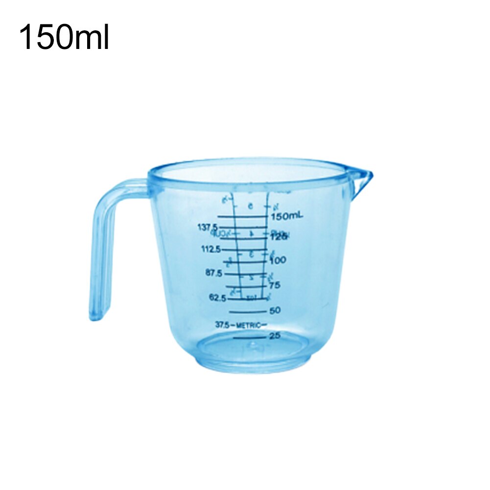 150/300/600ml Griff Wasser Milch Ei Skala Messbecher Becher Messung Werkzeug: Blau150ml