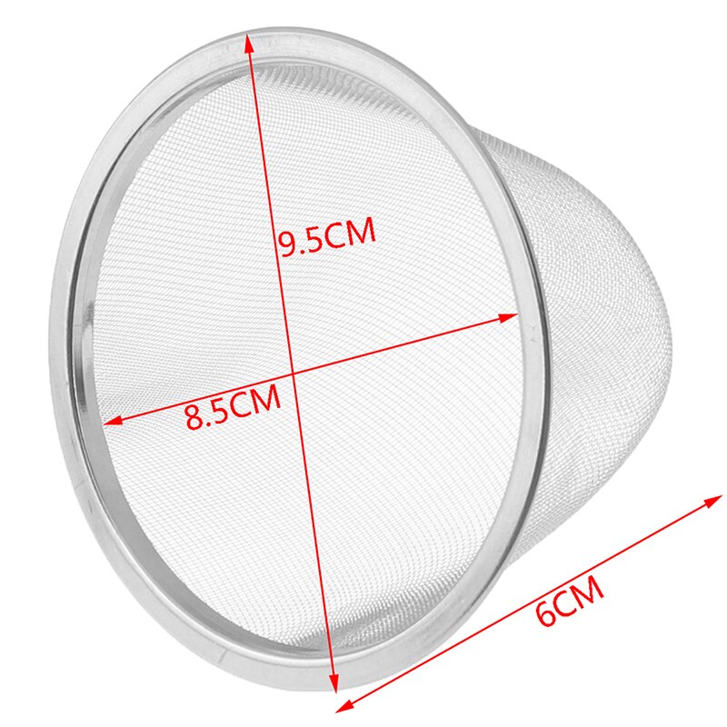 Herbruikbare Diameter Rvs Mesh Thee-ei Zeef Theepot Tea Leaf Spice Filter Drinkware Keuken Accessoires 5-9.5 Cm: 9.5cm