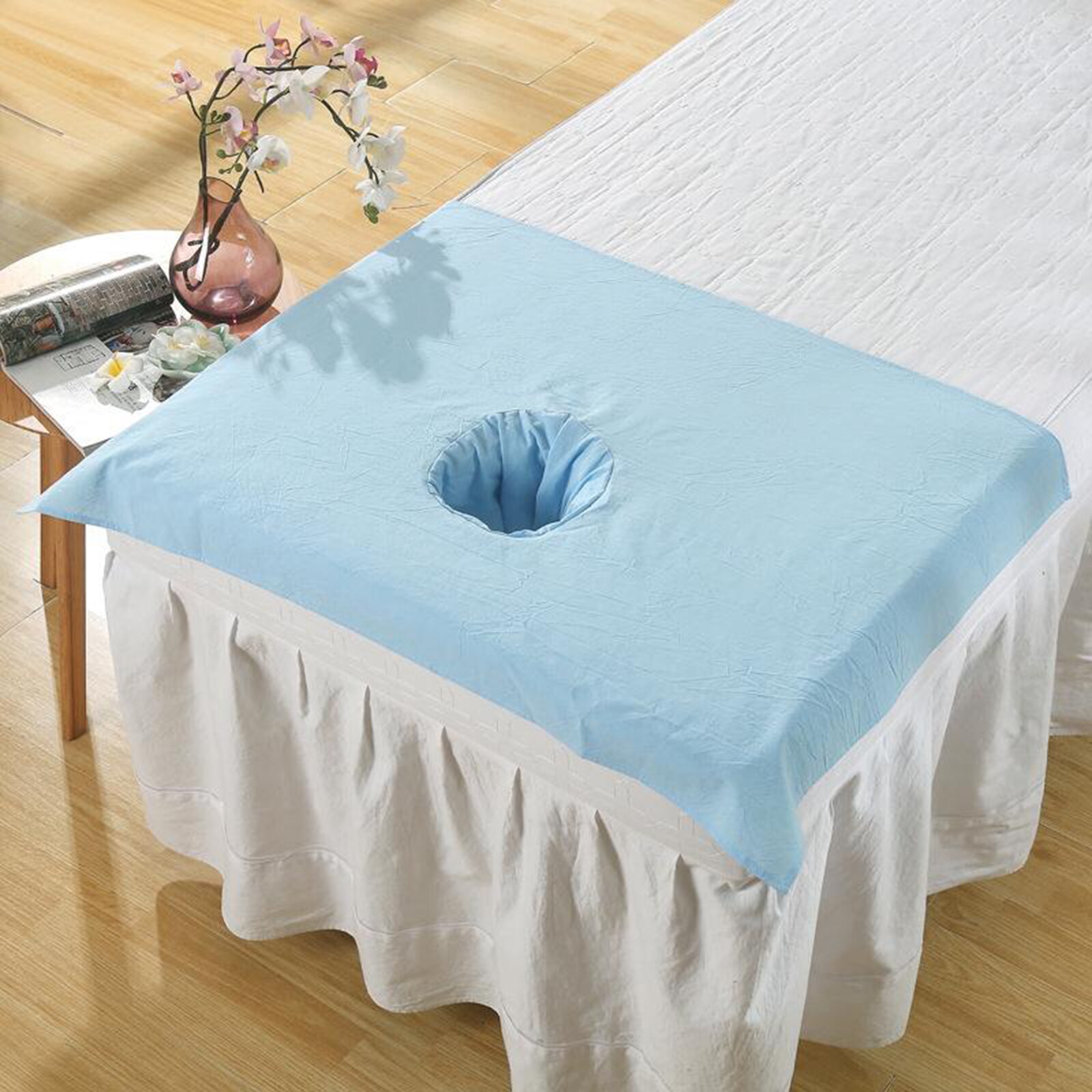 Toalla de algodón para SPA, Media funda de mesa de masaje, belleza, agujero para la cara, 50x70cm: D