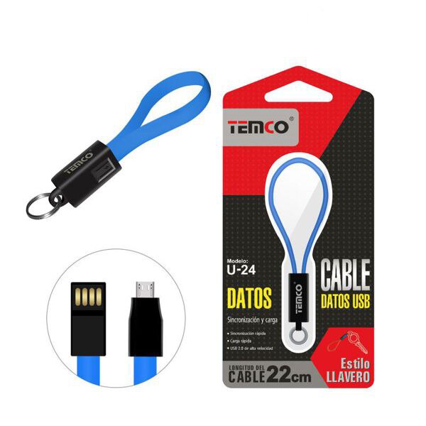Mikro USB Daten Kabel Tragbare Schlüsselbund 22cm Mini Keychain Ladegerät Kabel Schnelle Ladegerät Multicolors Freies aus Spanien: Azul