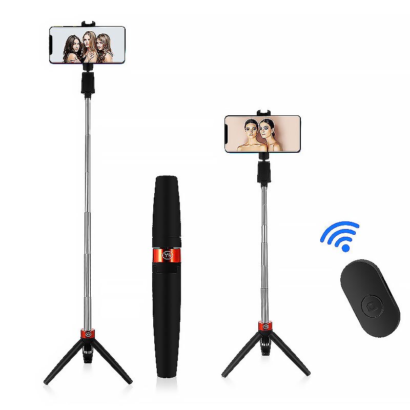Portátil inalámbrico Bluetooth Selfie Stick Monopod portátil plegable trípode con mando a distancia Bluetooth USB de carga de SelfieStick