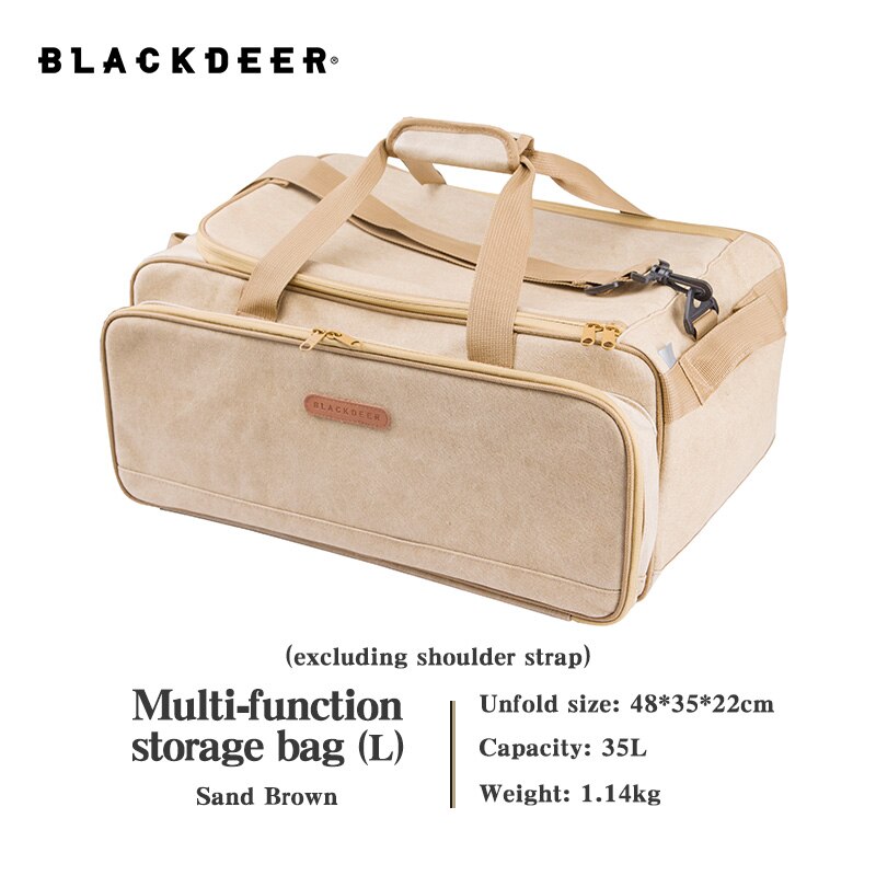 Blackdeer acampamento viagem portátil sacos de armazenamento separados transportar bagagem marrom sacos panelas tote grande fim de semana: L