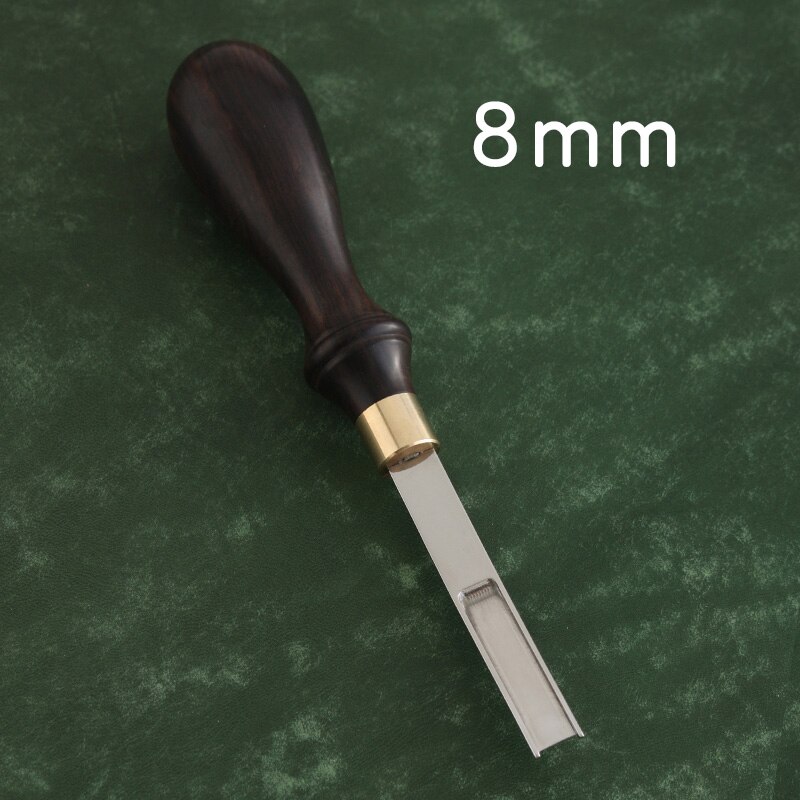 Herramientas para cortar Bordes de cuero, máquina de corte para ángulo curvo, pala redonda, 4-10mm de ancho: Black Sandalwood 8mm