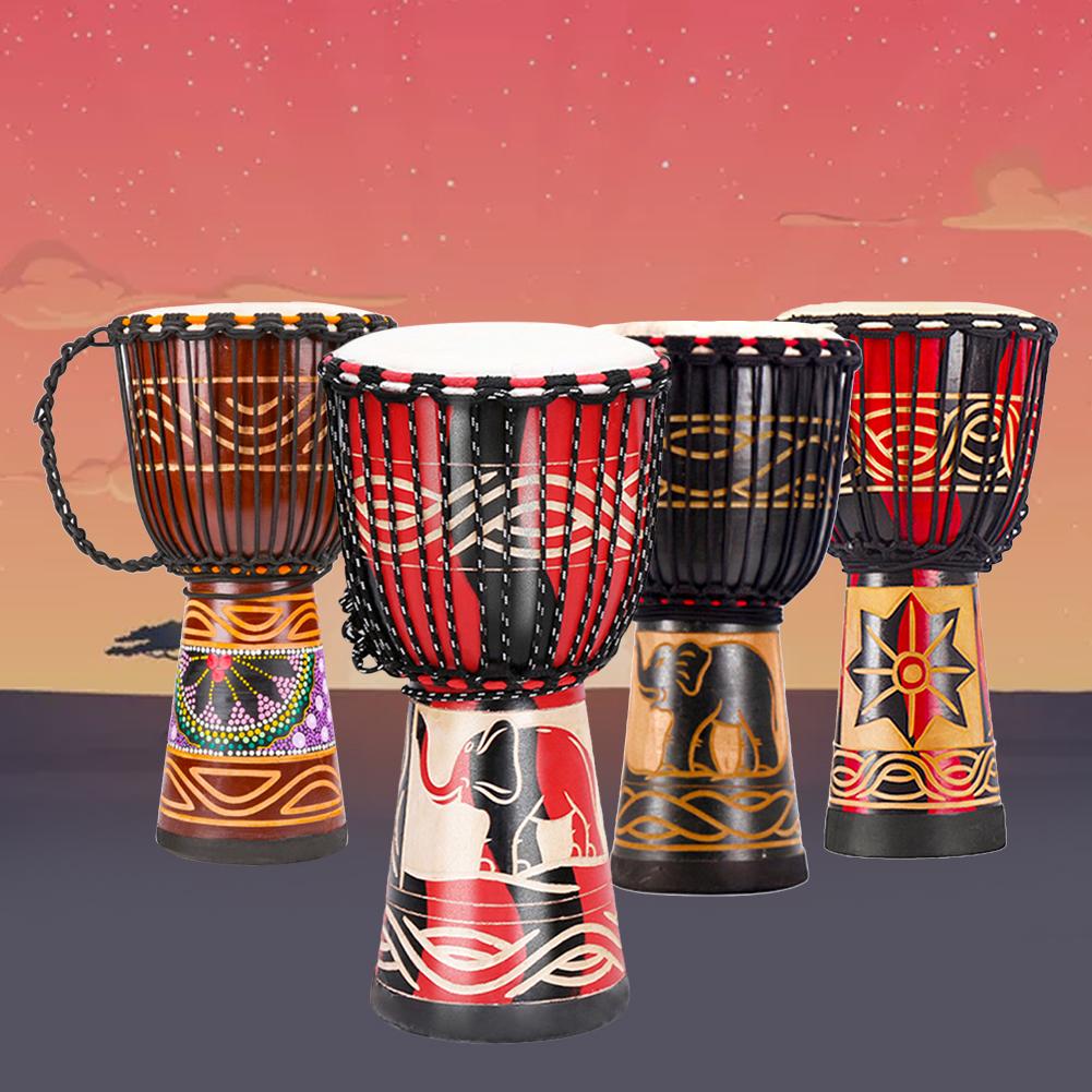 8 Inch Mooie Afrikaanse Djembe Trommel Kleurrijke Doek Art Vat Skin Voor Kinderen Handtrommel Muziek Muziekinstrument