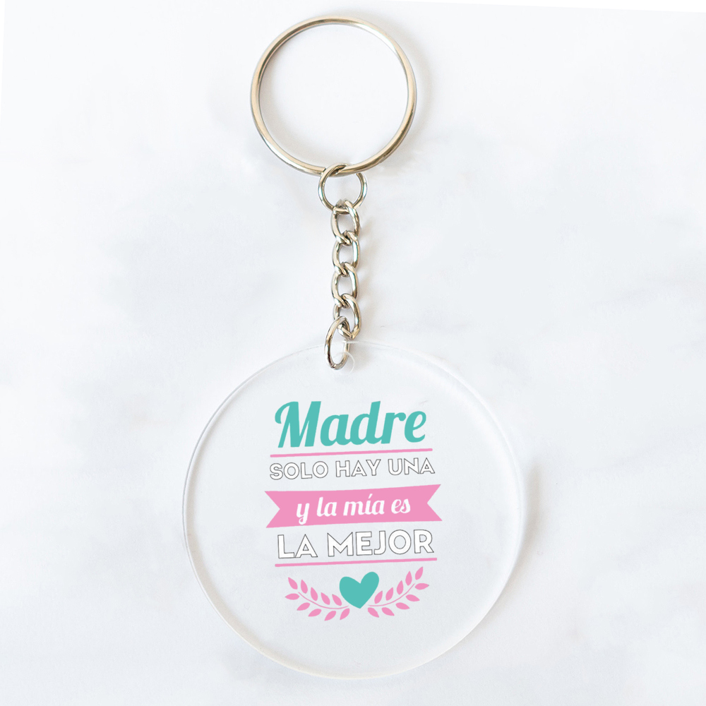 Best Mom in The World Spanish Printed Key Chains Keychain Acrylic Keyring Mama Key Ring Mother's Day Birthady for Mother: army green