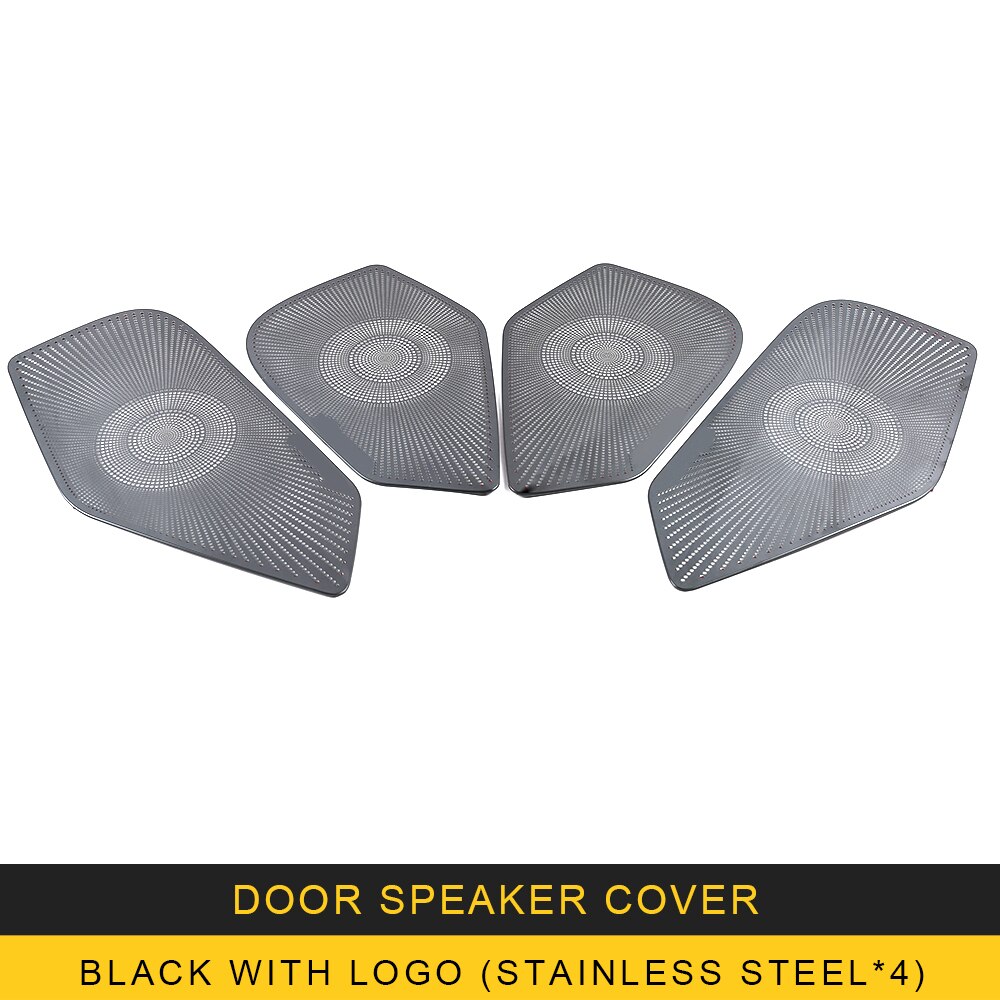 For VW Volkswagen Arteon CC Stainless Car Door Panel Loudspeaker Pad Speaker Cover Trim Frame Sticker Accessories: Black With Logo B