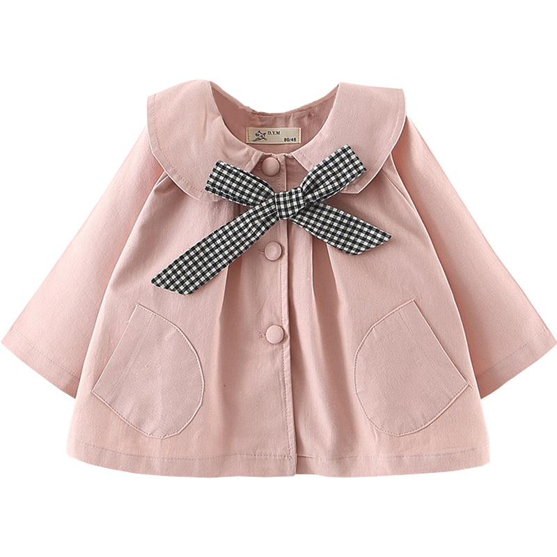 Veste coupe-vent pour bébé fille de 0 à 24 mois, manteau avec nœud mignon, vêtements pour -né,