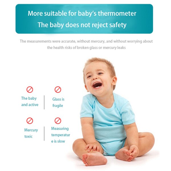 Bærbart barn voksen krop digital lcd termometer temperaturmåling hjem digital display termometer (lyserød ,2 stk)
