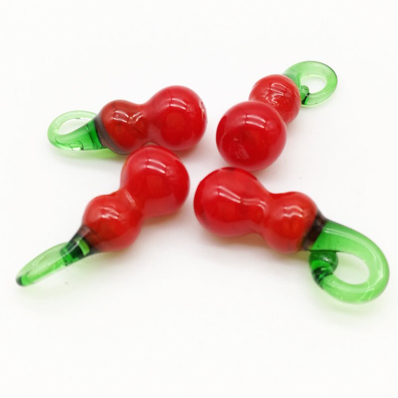 20 Uds variedad de frutas y verduras colgante de cristal de Murano fruta de pimienta pendientes para las mujeres accesorios accesorio de joyería: gourd
