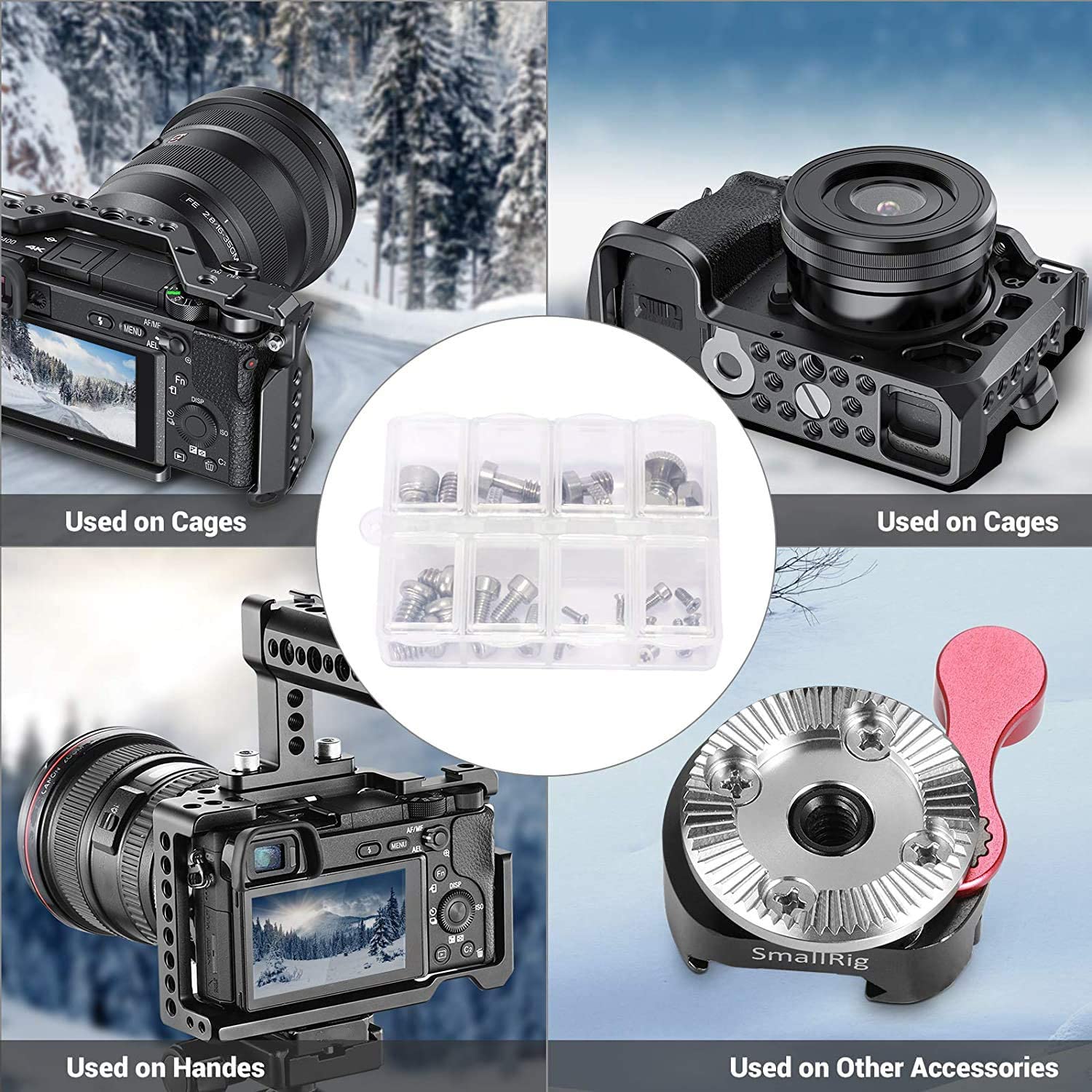 Smallrig 1/4 ", 3/8", M2, M2.5, M3, m4 Volledige Kit Schroef Set Voor Camera Kooien Accessoires Mount &amp; Handles &amp; Platen Diy Rig - 2326