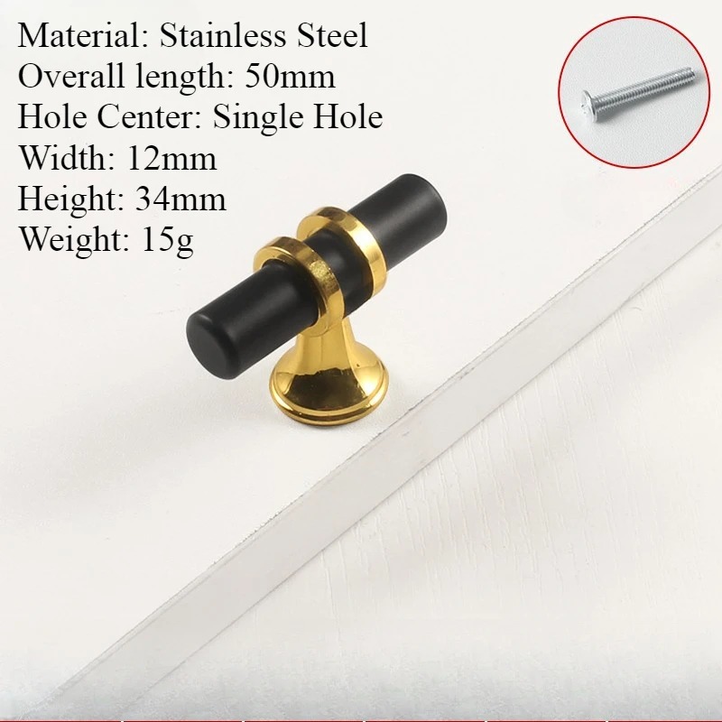 Tiradores de puerta dorados y negros modernos de 50mm-300mm, tiradores de armario de cocina, pomos de cajón sólidos, herrajes para muebles de: Negro