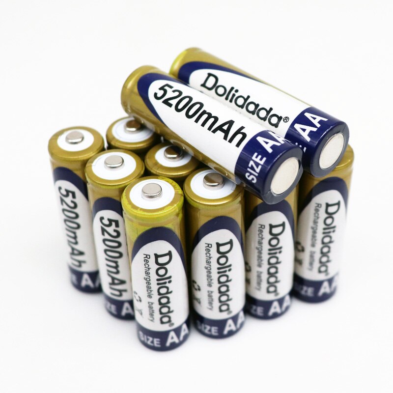 100% Original 1.2V AA battery 5200mAh Ni-MH Rechargeable aa Battery For Toys Camera Microphone