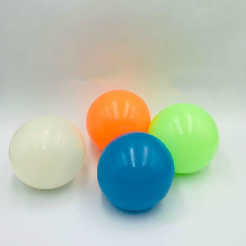 Stick Wall Ball Catch Throw Glow In The Dark Toys for Children Mini Luminous Stick Juggle Jump Wall Ball Games Sticky Squash