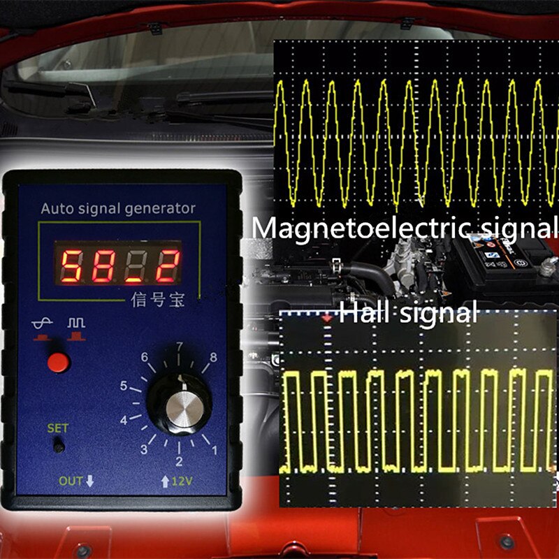Tragbare Auto Fahrzeug Signal Generator Auto Hall-Sensor Und Kurbelwelle Position Sensor Signal Simulator Meter 2Hz Bis 8KHz