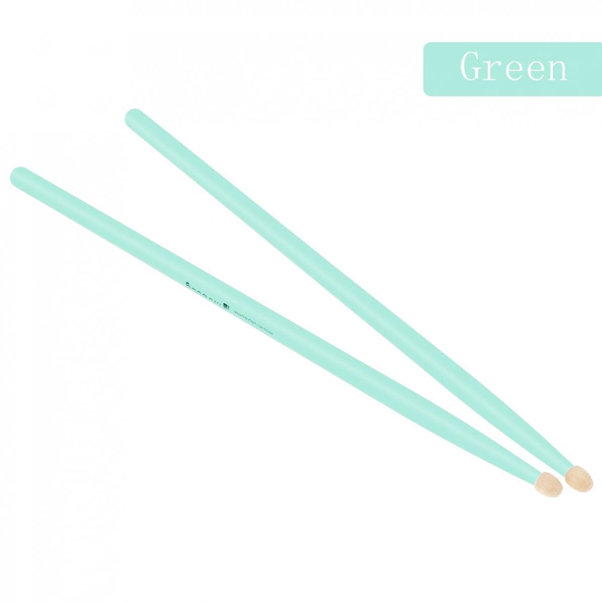 Drumsticks 1 Pair Colorful Maple Wood Drum Sticks 7A Music Band Drumsticks Percussion Instruments Musical Sticks: green