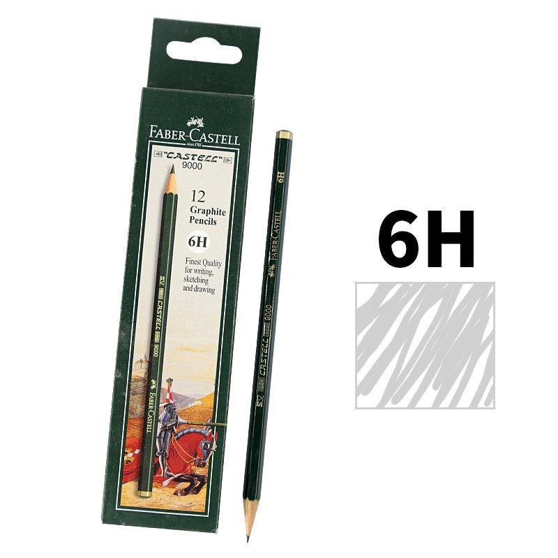 Faber-Castell 9000 Standard Pencil Drawing Animals set 16/12pc Graphite Sketch Pencils Wooden Black Crayon hexagonal Bleistiftes: 12pcs 6H