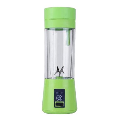 Licuadora portátil de 6 hojas, minilicuadora eléctrica de frutas, botella, licuadora USB, limón, vaso para exprimidor, procesador Manual de alimentos: Green