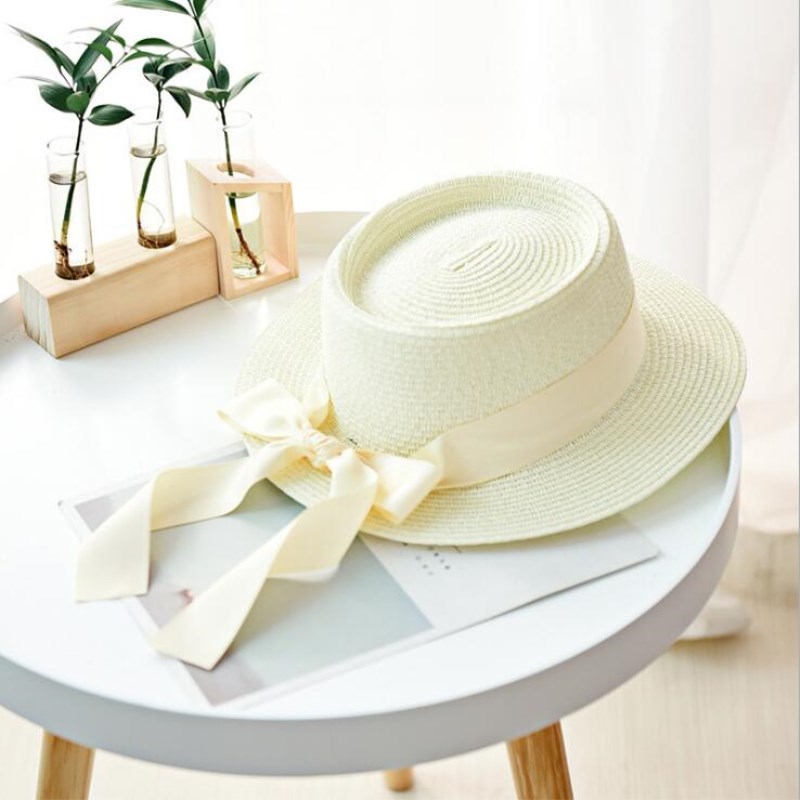 Seioum summer straw hat women big wide brim beach hat sun hat foldable sun block UV protection panama hat bone chapeu feminino: white
