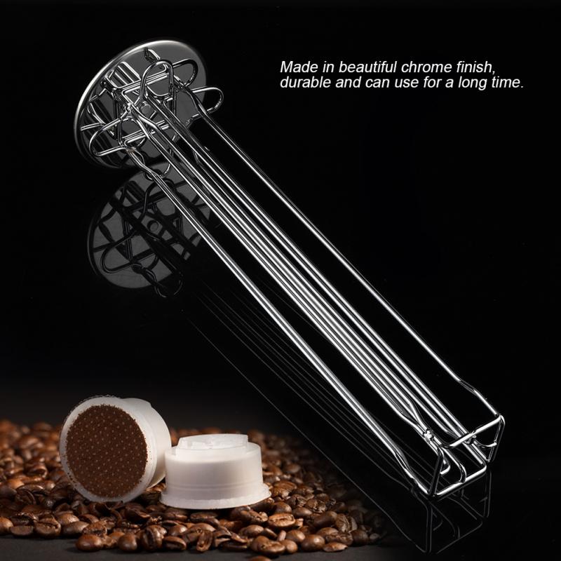 Rotatable Coffee Capsule Holder Stand Tower Rack Nescafe Dolce Gusto Iron Plating Coffee Pod Storage Shelves Rotary Holder