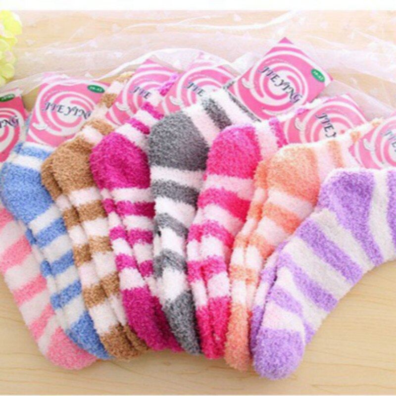 4 paare/los Winter Halten Warme Korallen Vlies Süße Süssigkeit Farben Baby Socken Junge/Mädchen Socken