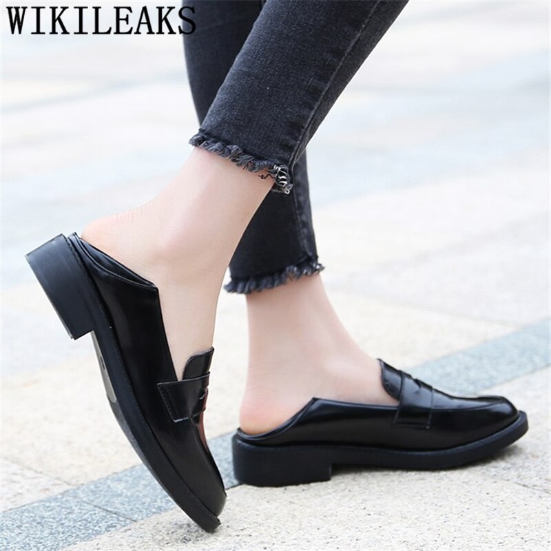 Chaussures coréennes chaussures noires pour femmes chaussures Oxford pour femmes mocassins Creepers Harajuku Sapato Feminino Couro Mocassin Femme Sapatos