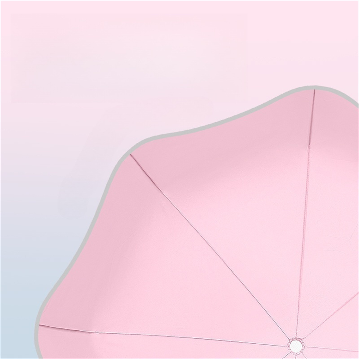 1 Ronde hoekparasol mooie schaduw effen kleur ultralichte UV-bescherming draagbaar voor twee doeleinden effen kleur klein fris klein s