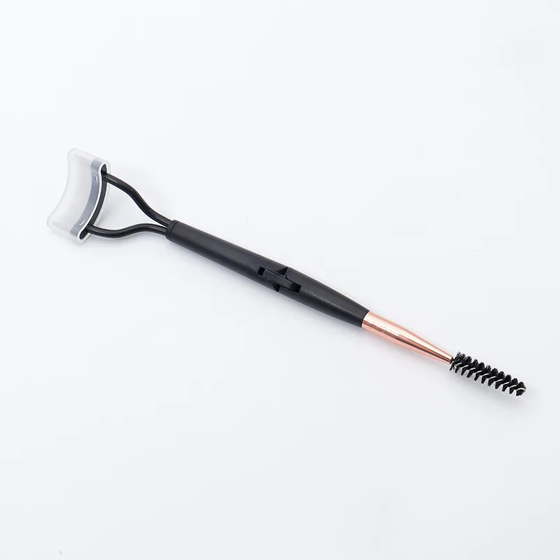 Metal Eyelash Curler Beauty Makeup Stainless Eyelash Brush Comb Mascara Curl Makeup Tool Eyelashes Separator brush: Pink