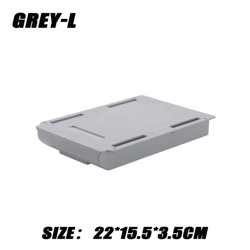2pc Weiß Selbstklebende Lagerung Schublade Kasten machen-hoch Bleistift Tablett Schreibtisch Versteckte Unter Schreibtisch Stehen Selbst-klebe Unter-schublade Lagerung Kasten: Gelb