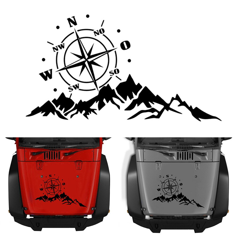 Graphics Sticker Body Hood Decal Navigation Compass Mountain For Car Camper RV PVC Motorhome Hood Body Sticker