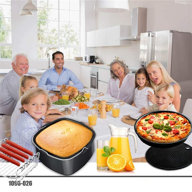 Friteuse à Air de cuisine 7-8 pouces, accessoires pour friteuse à Air Gowise Phillips Cozyna et secure Fit all 5.3QT à 5.8QT 11 pièces/ensemble