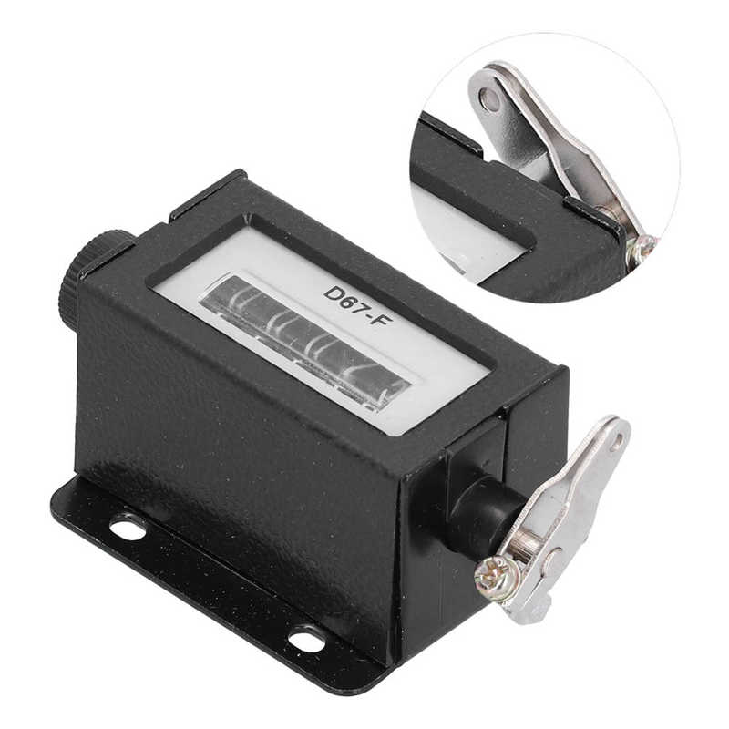 Mechanical Counter 5 Digit Metal Manual Resettable Hand Pull 0‑99999 Counting Tally D67‑F
