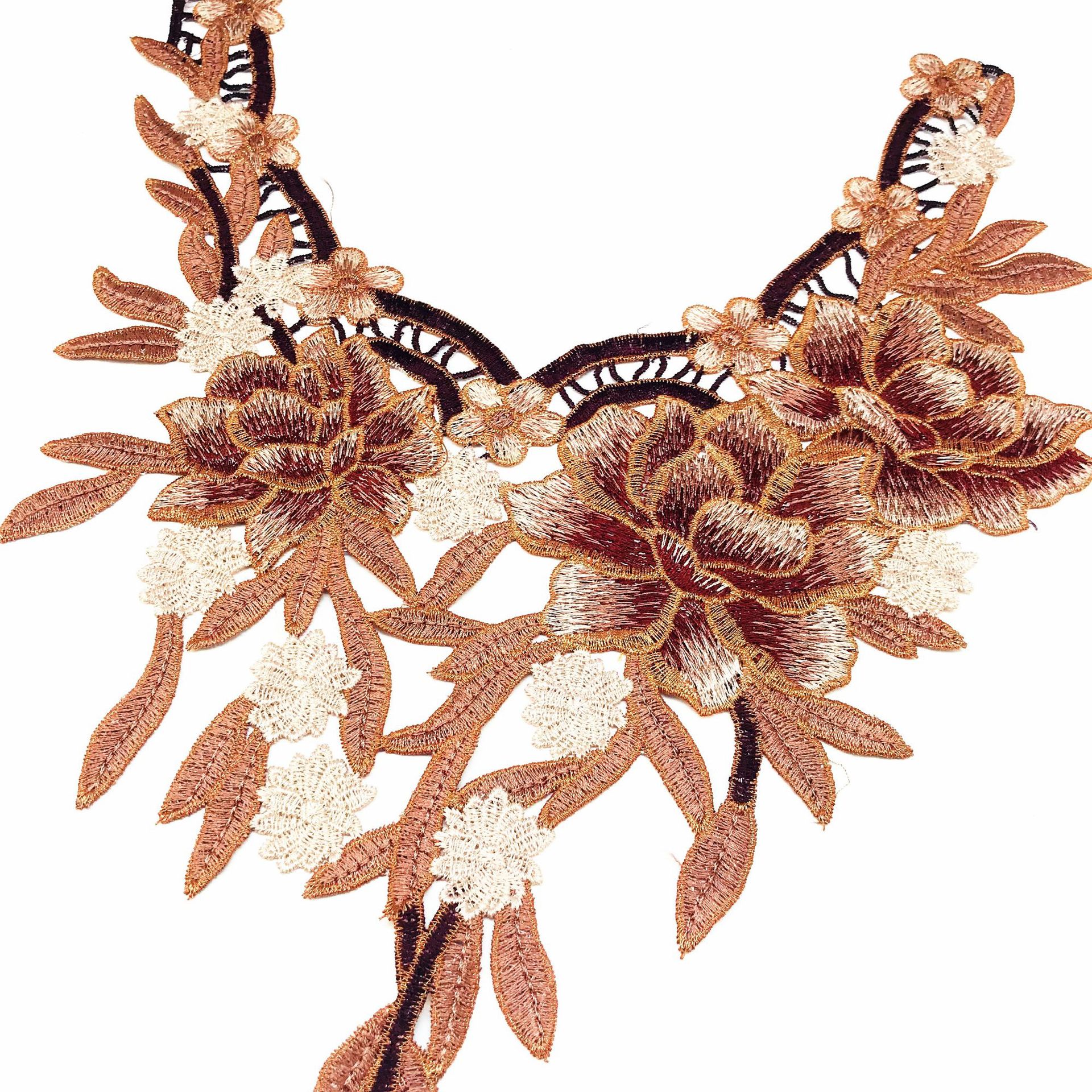 DIY sewing dresses flower applique Collar applique DIY decoration accessories 3d flower Patches Water Soluble