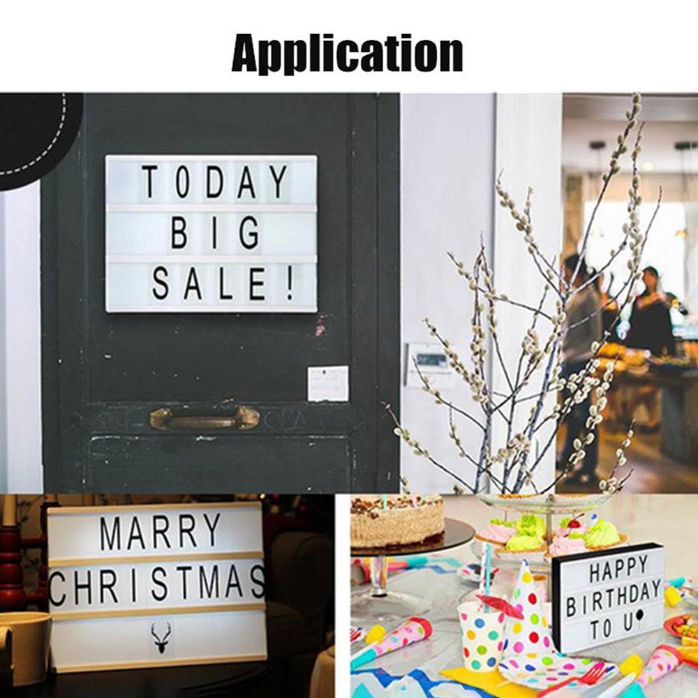 126pcs Cinematic Led Lightbox Replacement Letters Numbers Signs Black for A4 MagiGlow Light Up Letter Box Sign Message Board 4P