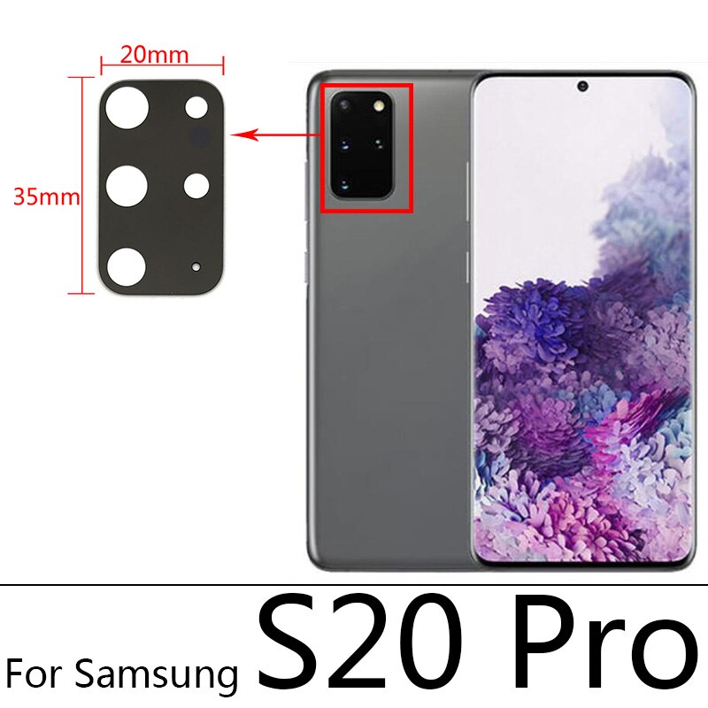 2pcs/lot Camera Glass Lens Back Rear Camera Glass Lens with Glue For Samsung S8 S9 Plus S10e S10 5G S20 Ultra Note 8 9 10 Lite: S20 Pro