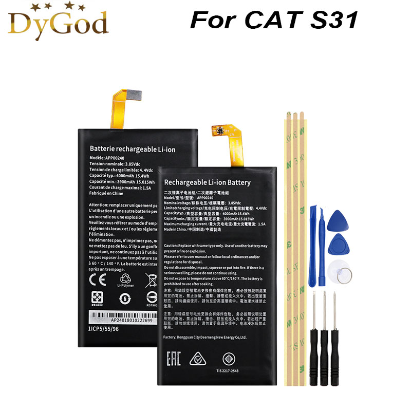 Voor Kat S31 Batterij APP00240 4000Mah Mobiele Telefoon Vervangende Backup Batteria Batterie Voor Kat S31 Akku Met Gratis Tools