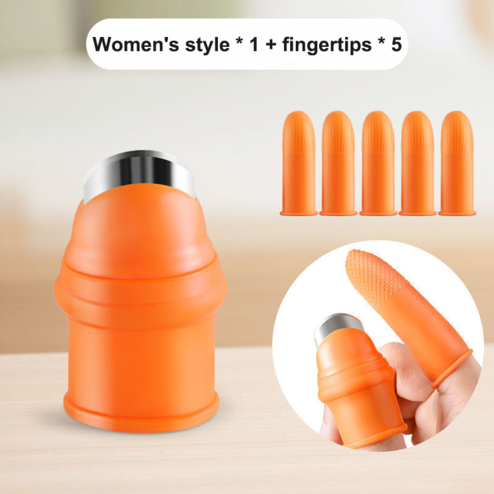 1 Set Silicone Finger Protector With Blade For Fruits Vegetable Thumb Knife Finger Guard Kitchen Gadgets Kitchen Accessories: 04 Women B