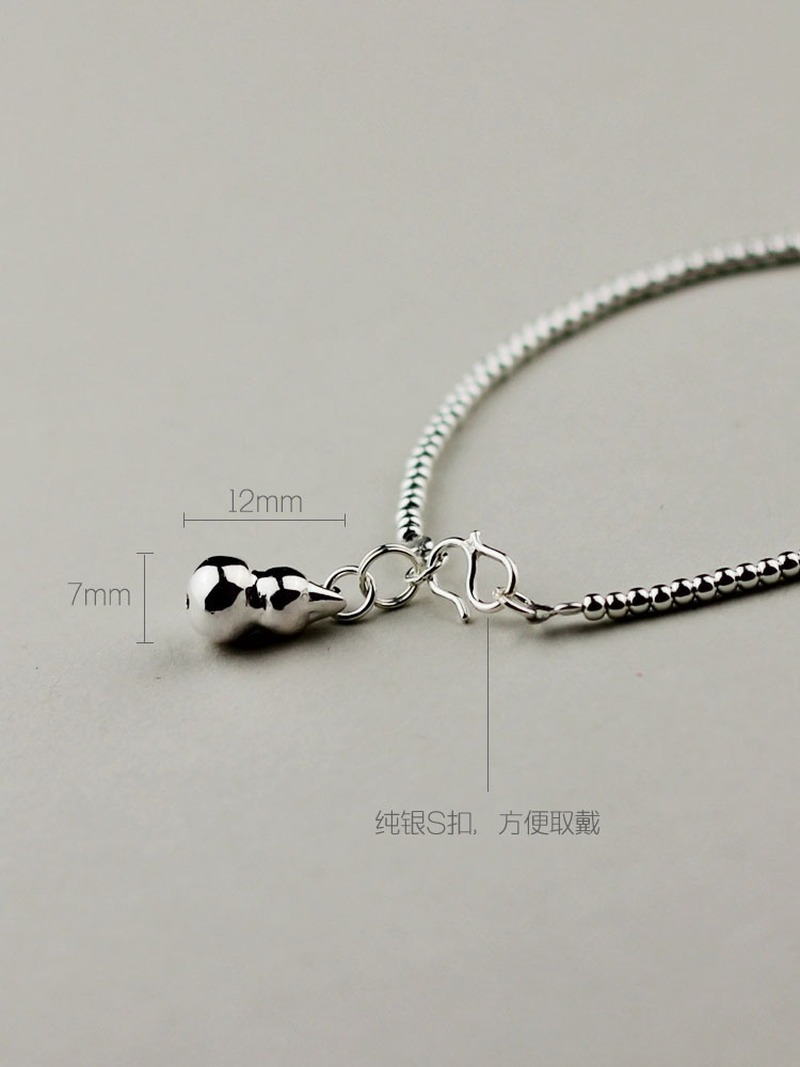 925 sterling silber kettenperlen-fußkettchen, sommerliche strand-fußkettchen, retro-kürbis-fußkettchen für damen, schmuck