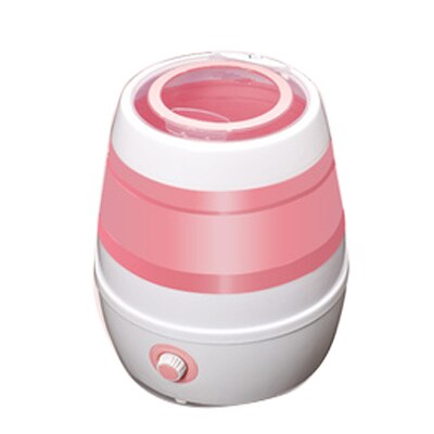 JIQI 2.6Kg Portable Folding Clothes Washing Machine Removable dehydration basket Semi-automatic Washer for Underwear Clothes: Pink