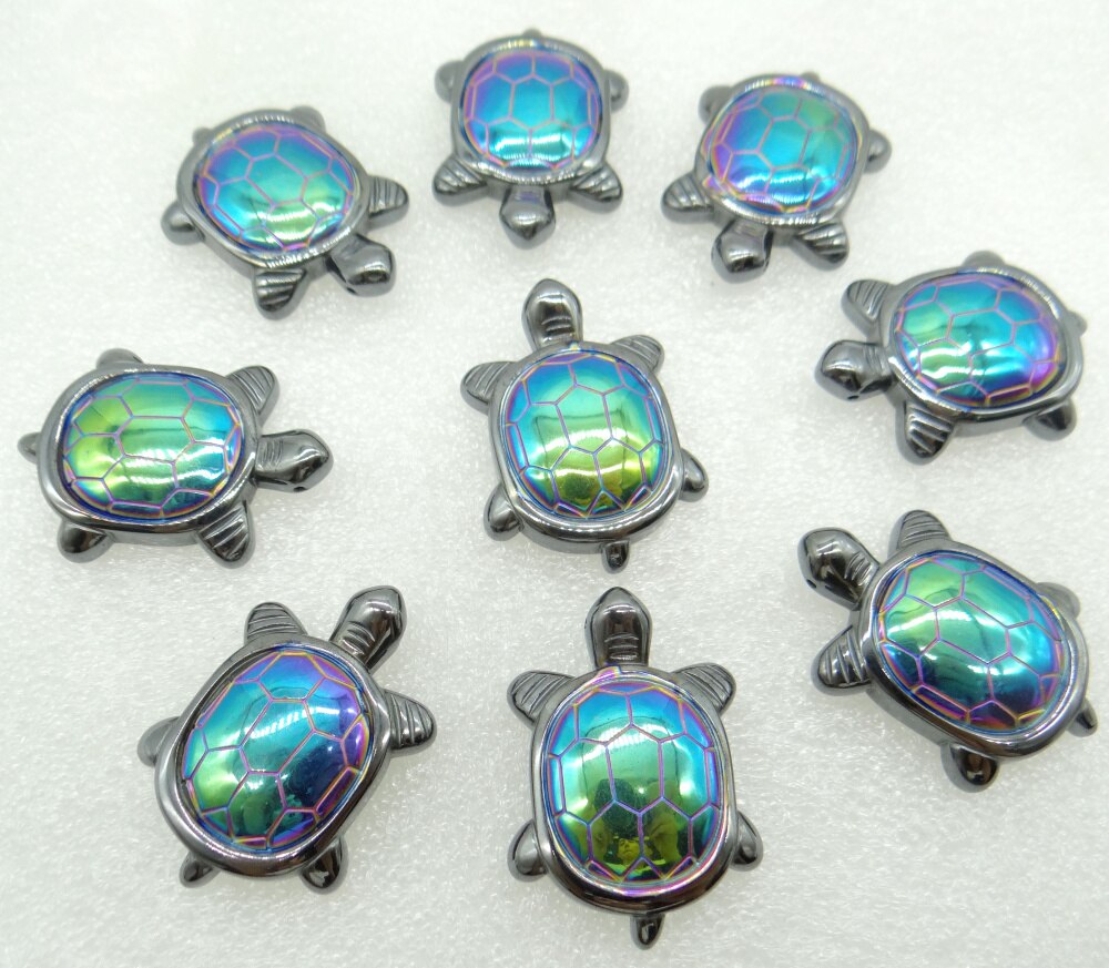 Natürliche Stein Titan Hämatit schildkröte anhänger perlen Edelstein für diy schmuck machen halskette Für Frauen Männer 1 stücke: NO.17