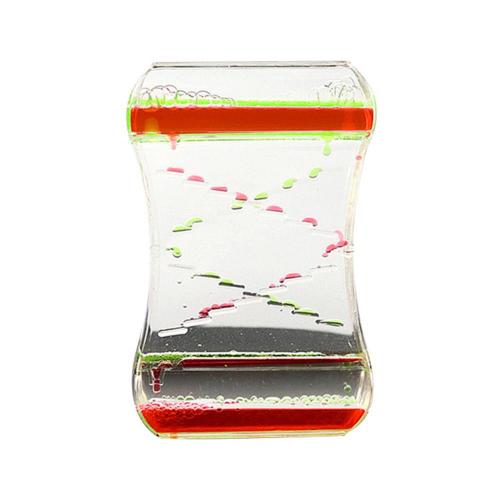 Anti Stress Fidget Toy Two-color Oil Ladder Liquid Water Sensory Calming Motion Timer Antistress Relieve Anxiety Toy: Red Green