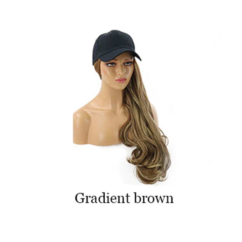 Explosie Stijl Haar En Hoed Een Stuk Baseball Hoed Outdoor Leisure Zonnehoed Zomer Piek Cap Vrouwen: 471-Gradient brown