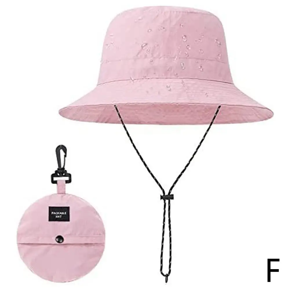 Herren Panama Eimer draussen Hütte Wasserdicht Fischer Hütte Frauen Sommer Sonne Anti-UV-Schutz Camping Wandern Bergsteigen Kappen: Rosa