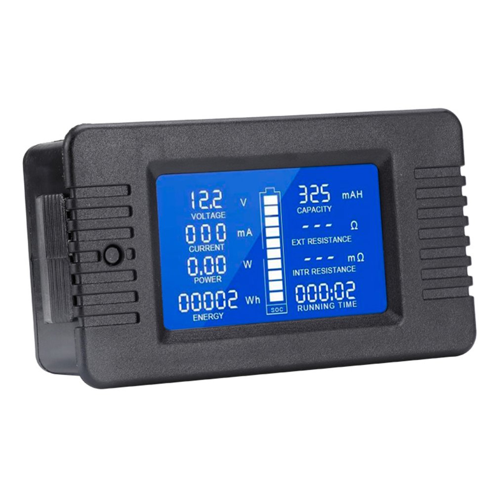 LCD Display DC Battery Monitor Meter 0-200V Voltmeter Ammeter Fit Cars RV Solar Durable DC Battery Monitor