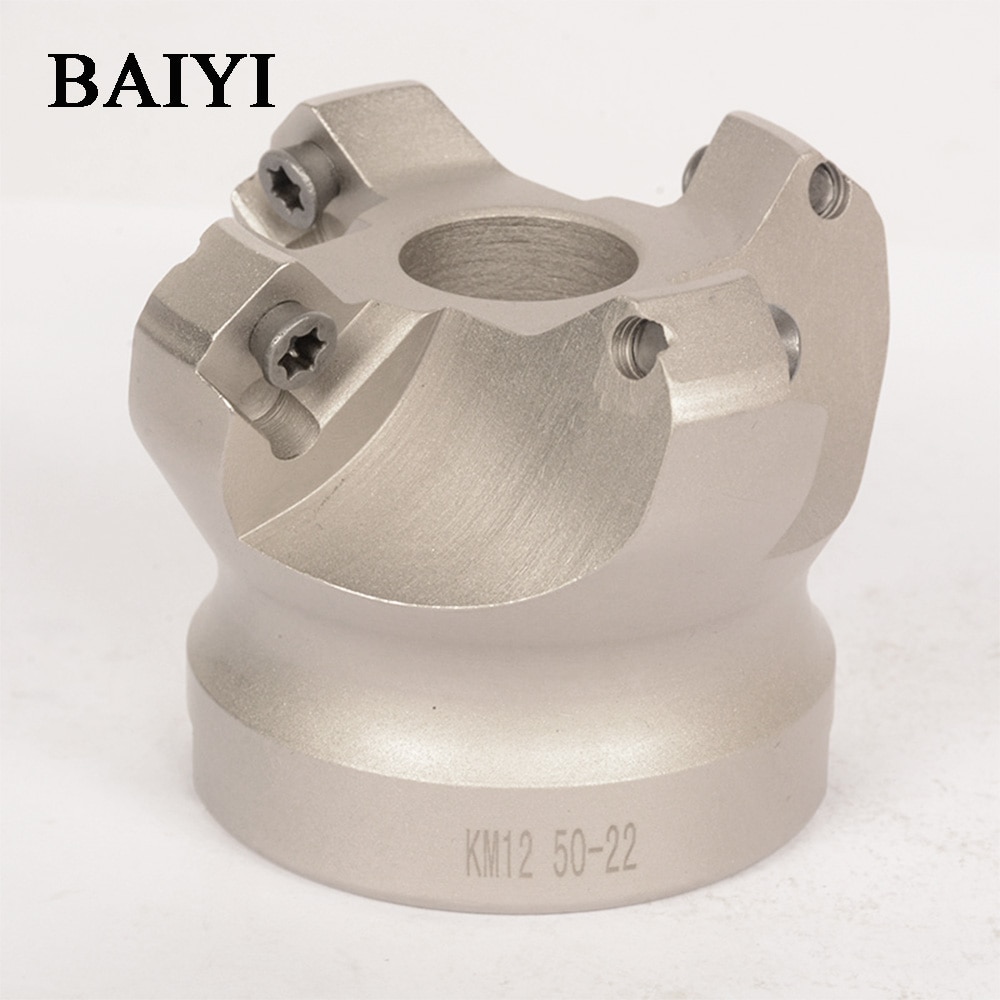 1pc KM12 50-22-4T Four SEKT1204 Carbide Insert Clamped Fast Feeding Alloy End Mill Milling Machining Slab Face Milling Cutter