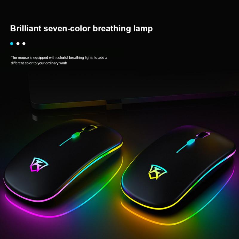 5 farben 1600 DPI Optische Drahtlose Maus Ultra Dünne 2,4 GHz USB Aufladbare Spielen Maus Computer Für Laptop PC Maus gamer